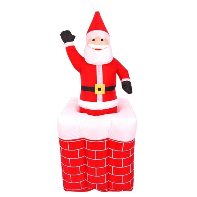 1.6m Santa Claus Chimney Inflatable Toy Outdoors Xmas Decor Arch Ornament