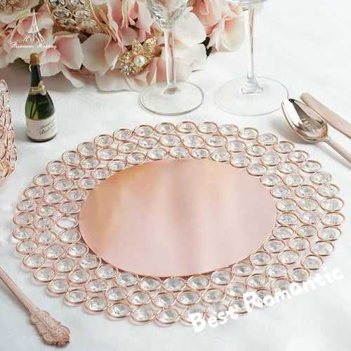 100pcs/a lot 11.8inches Gold/Silver Best Romantic Three-layer Crystal Metal Plate For Wedding Decoration