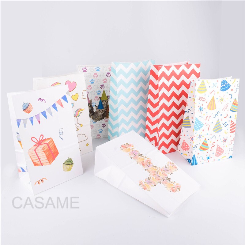 50000 pcs Customized wholesale Paper Bag Birthday Gift Bags Candy Bag Baby Shower Birthday Party Wedding Supplies Decoration