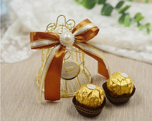 Load image into Gallery viewer, Golden Bird Cage Bell Wedding Favor Candy Box Celebration Party Guests Return Gift Packaging Box SN1340
