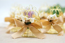 Load image into Gallery viewer, Golden Bird Cage Bell Wedding Favor Candy Box Celebration Party Guests Return Gift Packaging Box SN1340