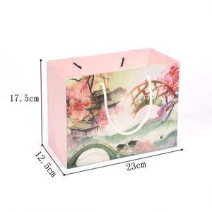 200 Pcs paper gift box for wedding Flower bridge kraft paper bag with handle Drawer cupcake box candy packaging sweet gift bag