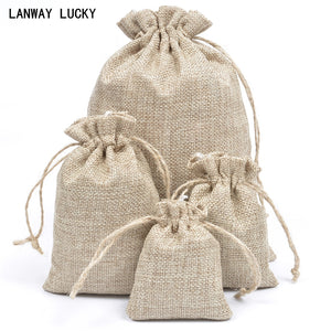 Wholesale 10000pcs Handmade Jute Gift Bag Linen Burlap Drawstring Pouches Wedding Party Favors Jewelry Candy Gift Bags Customize