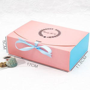 500 Pcs kraft paper box Wedding party garland Ribbon Pink cupcake Cookies candy box Maccaron Floral Gilding gift packaging bag