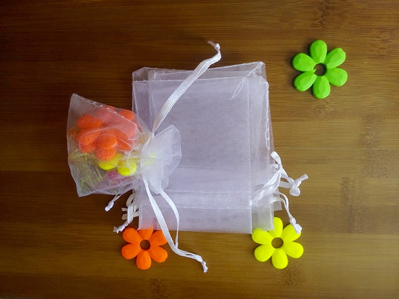 30*40cm 5000pcs Organza Bag white Drawstring bag jewelry packaging bags for tea/gift/food/candy small transparent pouch Yarn bag