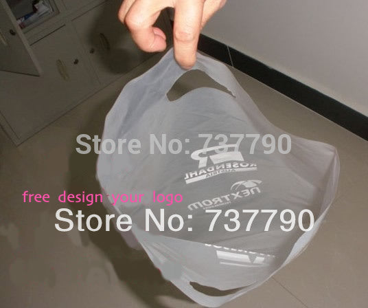 20x30cm custom shopping handle frosted plastic gift bag for packaging