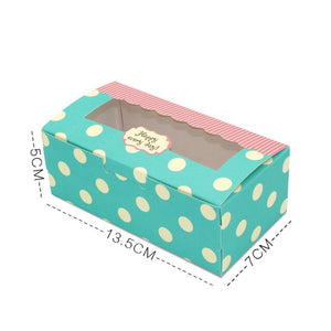 500pcs Paper box windows wedding kids birthday 13.5x7x5cm cake kraft gift paper packaging box food baking candy cookies supplier