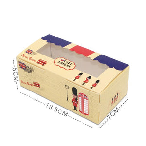 500pcs Paper box windows wedding kids birthday 13.5x7x5cm cake kraft gift paper packaging box food baking candy cookies supplier