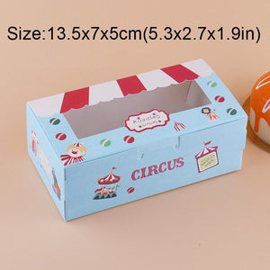 500pcs Paper box windows wedding kids birthday 13.5x7x5cm cake kraft gift paper packaging box food baking candy cookies supplier