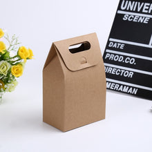 Load image into Gallery viewer, 500 pcs 10x6x15.5cm candy box kids Birthday party cookies bag kraft paper gift box handle candy packaging kids white gift bag