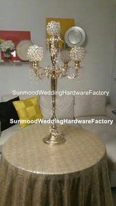 10pcs)90cm tall )clear candle holders 5 heads crystal candelabra for home & wedding decoration