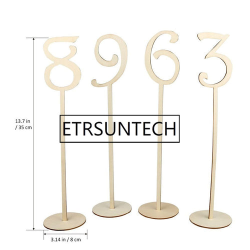 50sets 1-20 Wooden Table Place Seating Numbers Holder With Base for Wedding or Home Party Decorations Signs