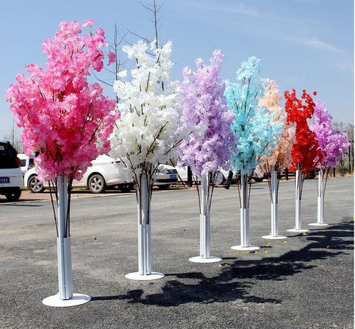 4Sets 150CM Tall Upscale Artificial Cherry Blossom Tree Runner Aisle Column Road Lead For Wedding T Station Centerpiece Supplies