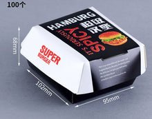 Load image into Gallery viewer, 200pcs/lot Food Grade Hamburger Box,Brown paper burger box free package baked goods Hamburger box