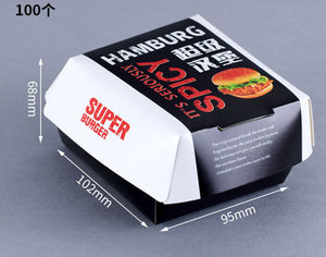 200pcs/lot Food Grade Hamburger Box,Brown paper burger box free package baked goods Hamburger box