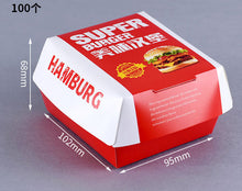 Load image into Gallery viewer, 200pcs/lot Food Grade Hamburger Box,Brown paper burger box free package baked goods Hamburger box