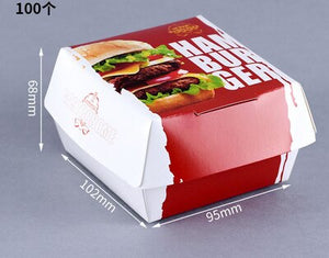 200pcs/lot Food Grade Hamburger Box,Brown paper burger box free package baked goods Hamburger box