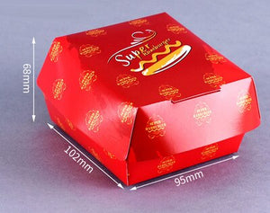 200pcs/lot Food Grade Hamburger Box,Brown paper burger box free package baked goods Hamburger box