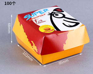 200pcs/lot Food Grade Hamburger Box,Brown paper burger box free package baked goods Hamburger box