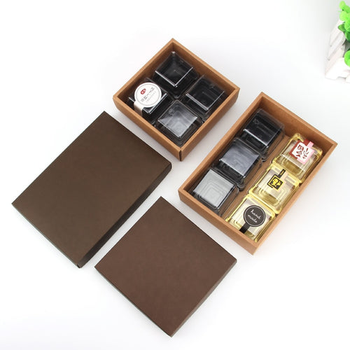 200 Pcs kraft paper gift box wedding Party birthday cake candy Cookies chocolate Simple kraft paper box gift Packaging supply