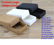 Load image into Gallery viewer, Custom box logo, 300pcs/lot kraft paper box custom printing, white gift packing craft paper boxes custom