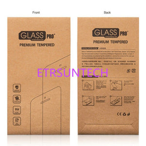 3000pcs/lot Kraft paper Glass retail packaging box/paper box/white box for iphone 7 6 6 plus Samsung Screen Protector Film