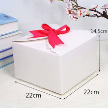 Load image into Gallery viewer, 12pcs Pure White/Brown Kraft Paper Box, DIY Wedding Favor Gift Box, Large Single Cake Box Packaging with Free Ribbons 7/12