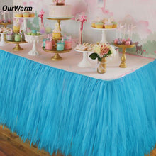 Load image into Gallery viewer, Ourwarm 10pcs DIY Table Skirting Customize Handmade Tulle Tutu Table Skirt Wedding Decoration Baby Shower Party Supplies Pink