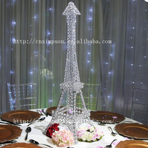 10pcs/lot Free shipment Candelabra centerpiece Eiffel Tower crystal candle holder 37" tall Wedding decorations party decorations