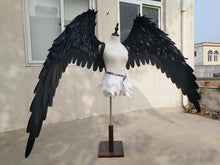 Load image into Gallery viewer, Costumed beautiful cartoon feather angel demon wings for Fashion show Displays wedding shooting props Cosplay game costume