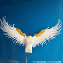 Load image into Gallery viewer, high quality white angel wings DIY wedding decoration Cosplay supplies Personal photo shoot props nice feather handicafts