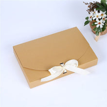 Load image into Gallery viewer, 100pcs 26x17.5x3.5cm Large Gift Box Cosmetic Bottle Scarf clothing Packaging Color Paper Box with ribbon Underwear packing box