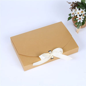 100pcs 26x17.5x3.5cm Large Gift Box Cosmetic Bottle Scarf clothing Packaging Color Paper Box with ribbon Underwear packing box