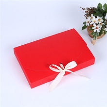 Load image into Gallery viewer, 100pcs 26x17.5x3.5cm Large Gift Box Cosmetic Bottle Scarf clothing Packaging Color Paper Box with ribbon Underwear packing box