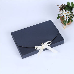 100pcs 26x17.5x3.5cm Large Gift Box Cosmetic Bottle Scarf clothing Packaging Color Paper Box with ribbon Underwear packing box