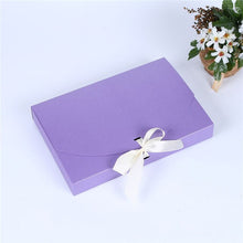 Load image into Gallery viewer, 100pcs 26x17.5x3.5cm Large Gift Box Cosmetic Bottle Scarf clothing Packaging Color Paper Box with ribbon Underwear packing box