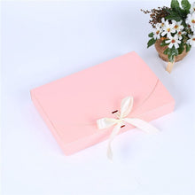 Load image into Gallery viewer, 100pcs 26x17.5x3.5cm Large Gift Box Cosmetic Bottle Scarf clothing Packaging Color Paper Box with ribbon Underwear packing box