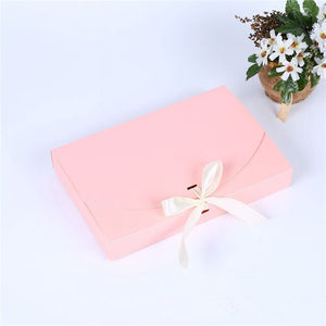 100pcs 26x17.5x3.5cm Large Gift Box Cosmetic Bottle Scarf clothing Packaging Color Paper Box with ribbon Underwear packing box