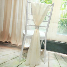 Load image into Gallery viewer, 100 Piece Free Shipping White Chiffon Chiavari Chair Sash Chiavari with Diamond for Party Wedding Decor Hotel Banquet Supplies