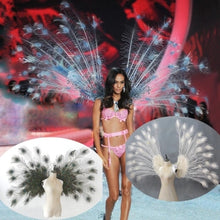 Load image into Gallery viewer, Costumed peacock feather angel wings for Fashion show Displays wedding shooting props Cosplay game costume adult angel wing