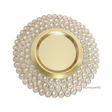 Load image into Gallery viewer, 10pcs/lot  Gold/Silver Crystal Metal Charger Dishes/Plates with 3 Layers Beaded for Wedding Table Home decoration